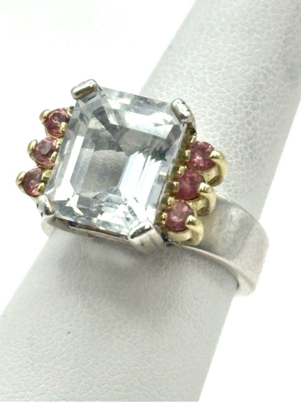 Lagos Caviar Estate White Topaz & Pink Tourmaline Ring - Picture 2 of 12